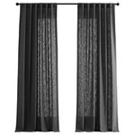 Half Price Drapes - Slate Gray Heavy FauxLinen Curtain Single Panel, 50"x120" - Glamour of Linen is s captured in this concise collection featuring a stunning linen blend with a luxurious body, supple handle, and a handsome linen weave. Rich in texture these Faux Linen Solid Curtains are gracefully crafted. Woven from sturdy polyester & linen for the perfect weave and fall.