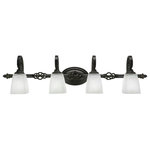 Toltec Lighting - Toltec Lighting 164-DG-460 Elegant� - Four Light Bath Bar - Elegant? 4 Light Bath Bar Shown In Dark Granite Finish With 4.5" White Muslin Glass.Assembly Required: TRUE Shade Included: TRUEDark Granite Finish with White Muslin Glass *Number of Bulbs:4 *Wattage:100W *Bulb Type:Medium Base *Bulb Included:No *UL Approved:Yes