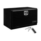 ARKSEN Heavy Duty Aluminum Diamond Plate Tool Box, Black, 30"