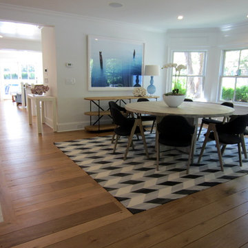 AMAGANSETT: WIDE PLANK CHARACTER WHITE OAK INSTALLED/FINISHED W BONA TRAFFIC HD