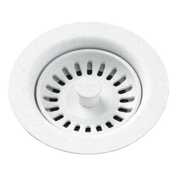 LKQS35WH Drain Fitting with Removable Basket Strainer and Stopper White