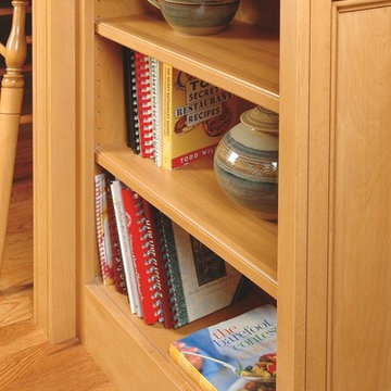 Open Cookbook Shelves in Cabinet End