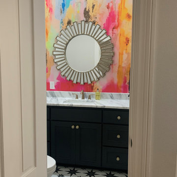 Colorful Powder Room Wallpaper