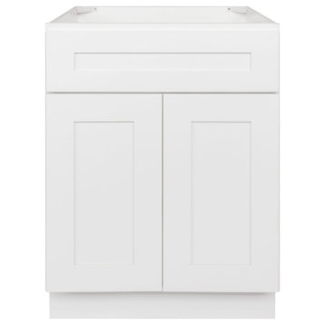 24" Bathroom Vanity Sink Base Cabinet Alpina White by LessCare