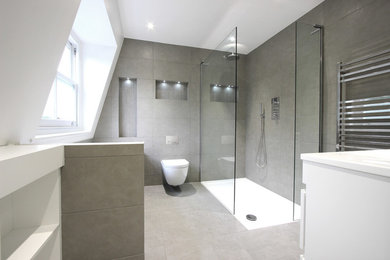 Design ideas for a large contemporary bathroom in Hertfordshire.