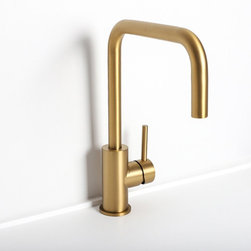Flow Single Lever Kitchen Mixer Tap Brushed Gold - Kitchen Taps