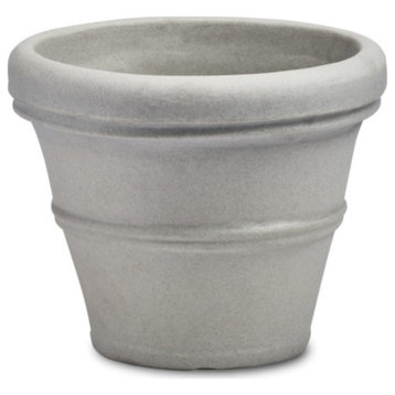 Crescent Garden Brunello Classic Rolled-Rim Plant Pot, 20" (Weathered Concrete)