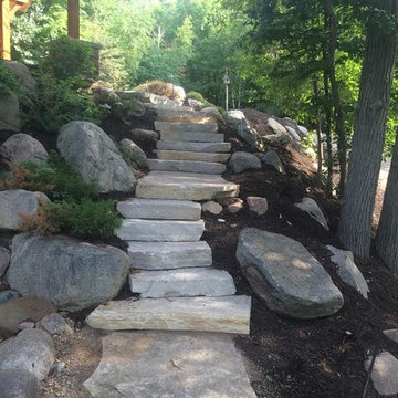 Stone outcropping steps