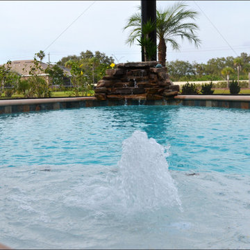 Rock Waterfall Custom Swimming Pool