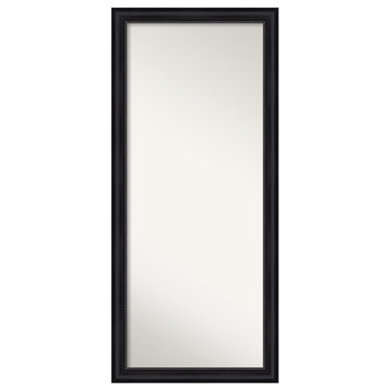 Astor Black Non-Beveled Full Length Floor Leaner Mirror - 29 x 65 in.