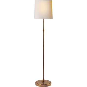 Studio Floor Lamp, 1-Light, Adjustable, Hand-Rubbed Antique Brass, 45"H