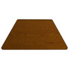 29.5''x57.25'' Trapezoid Oak HP Laminate Activity Table-Standard Height Adj,Legs