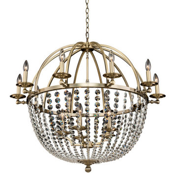 Allegri 37772 Pendolo 15 Light 37"W Crystal Chandelier - Brushed Champagne Gold