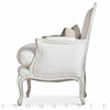 Eloquence La Belle Accent Bergere in Silver Antique White Two-Tone