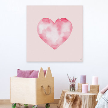 "Blurry Heart" Painting Print on Wrapped Canvas