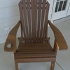 Antique Mahogany Poly Lumber Folding Adirondack Chair With Cup Holder