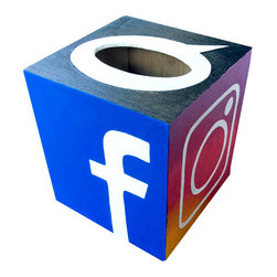 Hand Painted Social Media Tissue Box - Products