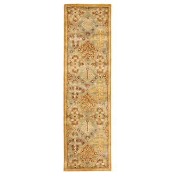 Safavieh Antiquity Collection AT613 Rug, Light Blue/Gold, 2'3"x14'