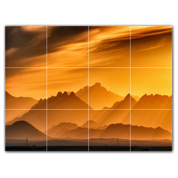 Mountains Ceramic Tile Wall Mural HZ500885-43S. 17" x 12.75"