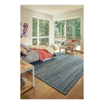 Harborview Cross Sewn Rectangle Braided Rugs, Blue