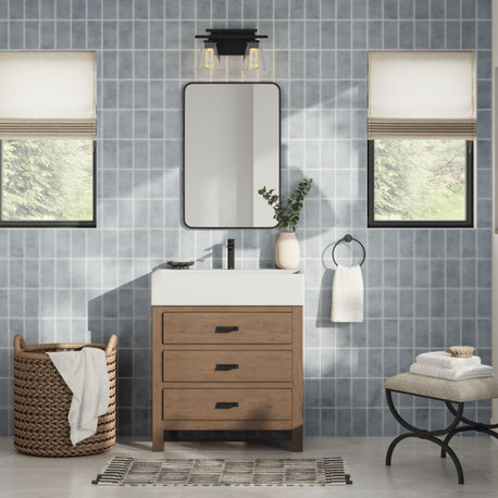 Ava Bathroom Vanity, Reclaimed Fir, 30", Single Sink, Freestanding