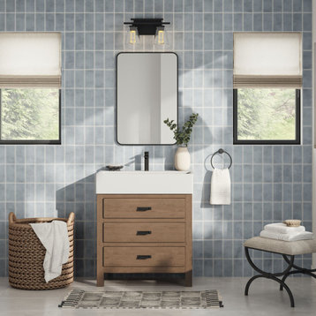 The Berkshire Bathroom Vanity, Reclaimed Fir, 30", Single Sink, Freestanding