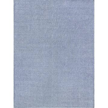 Bali Indoor/Outdoor Handmade Flatwoven PET yarn Light Blue Area Rug, 6'x9'