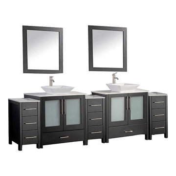 Argentina 84" Double Sink Bathroom Vanity Set - Espresso
