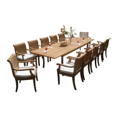 50 Most Por 10 Person Outdoor Dining Sets For 2019 Houzz 13 Piece Outdoor Teak Dining Set 117 Rectangle Table 12 Giva Arm