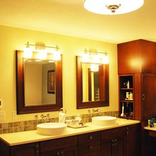 Bath sinks, mirrors and lighting