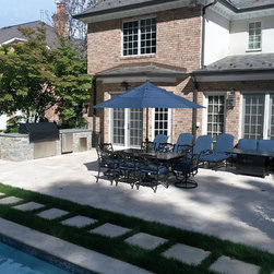 Ivory Travertine Project in Manhasset - Outdoor Cooking