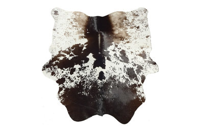 Exotic Chocolate Brown and White Cowhide Rug