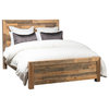 Norman  Reclaimed Pine Queen Bed Distressed Natural by Kosas Home