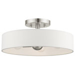 Livex Lighting - Livex Lighting 46927-91 Venlo - 14" Four Light Semi-Flush Mount - No. of Rods: 3  Canopy IncludedVenlo 14" Four Light Brushed Nickel Hand UL: Suitable for damp locations Energy Star Qualified: n/a ADA Certified: n/a  *Number of Lights: Lamp: 4-*Wattage:40w Medium Base bulb(s) *Bulb Included:No *Bulb Type:Medium Base *Finish Type:Brushed Nickel