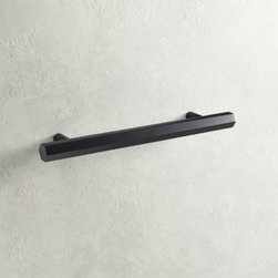 Hex Matte Black Handle 5" | CB2 - Cabinet And Drawer Knobs