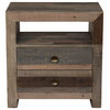 Kosas Norman Reclaimed Pine 2 Drawer Nightstand Distressed Charcoal
