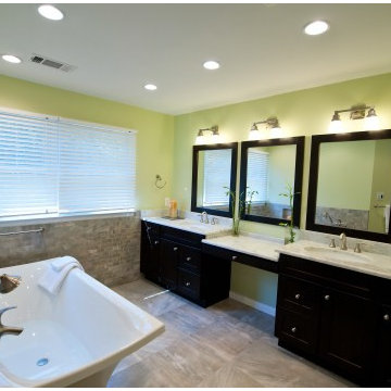 Contemporary Vienna, Virginia Bath Touts Stylish Free Standing Tub