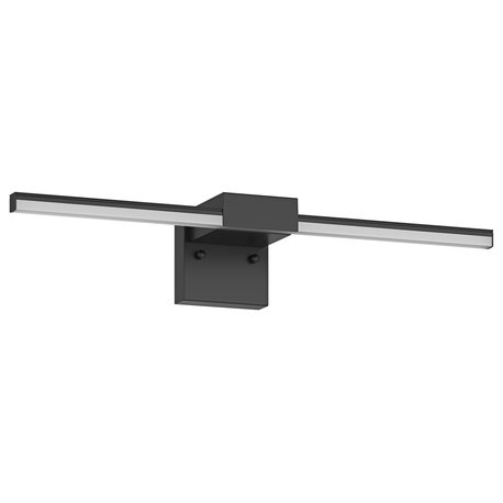 Modern 23.74" Linear LED Dimmable Bathroom Vanity Lighting Fixture, Black