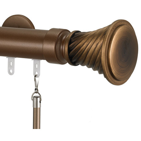 Deco Decorative Traverse Rod With Elfin Finial, Sandal, 84