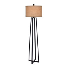 Molded Metal Floor Lamp, Black