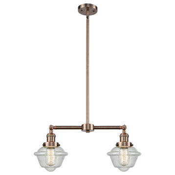 Innovations 2-LT Small Oxford 24" Chandelier - Antique Copper
