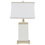 Olliix - Hampton Hill Colette Rectangular Ceramic Table Lamp Ivory - The INK+IVY Anzio Ceramic Table Lamp offers a simple and traditional addition to brighten your home decor. This table lamp features a round ceramic base with a rich cream finish to create a charming neutral look. The white lamp shade showcases a drum shape that complements the design of the base and softly filters the light, for a warm ambiance. The simple and neutral design of this ceramic table lamp makes it easy to pair with your existing decor to complete your space. Handle with care. Spot clean only.