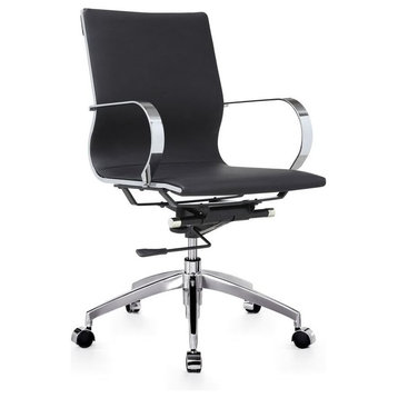 Modern Slide Mid Back Management Office Chair, Black