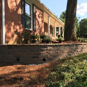 Front Yard Landscaping with Retaining Wall