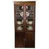 Traditional Bookcase Glass Doors, Whitewash Oak, 72h