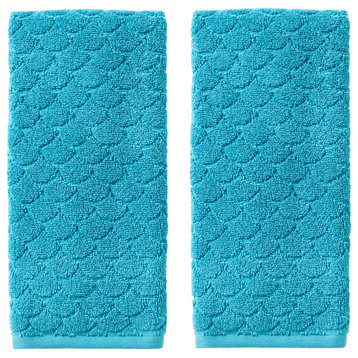 SKL Home Ocean Watercolor Scales Hand Towel, 2-Pack, Blue
