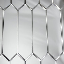 Abolos - Reflections 3 in x 11.875 in Beveled Glass Mirror Picket Tile in Matte Silver - Mosaic Tile