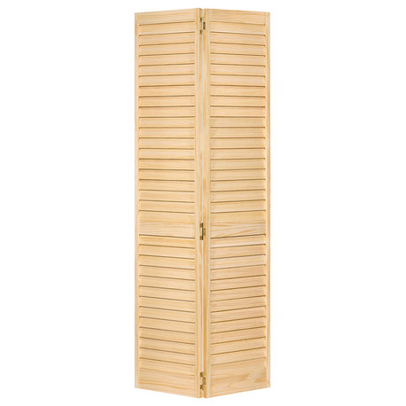 Plantation Bi-fold Closet Door, Louver/Louver, Clear, 1"x32"x80"