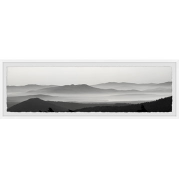 "Foggy Mountains" Framed Painting Print, 30x10