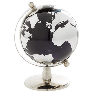 Contemporary Black Stainless Steel Metal Globe 67831
